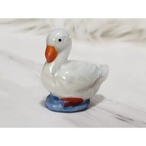 Vintage Miniature Porcelain Ceramic Mallard Duck Bird Figurine Bone China